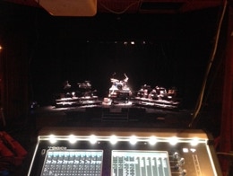 A theatre stage with a jazz big band.