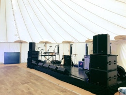 A large marquee sound system.